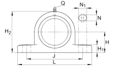 直立式軸承座單元 RASEY35-TV-VA, 塑料軸承座，內(nèi)圈帶平頭螺釘?shù)耐馇蛎媲蜉S承，耐腐蝕設(shè)計(jì)，R密封