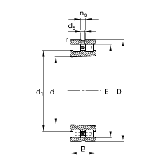 圓柱滾子軸承 NN3096-AS-K-M-SP, 根據(jù) DIN 5412-4 標(biāo)準(zhǔn)的主要尺寸, 非定位軸承, 雙列，帶錐孔，錐度 1:12 ，可分離, 帶保持架，減小的徑向內(nèi)部游隙，限制公差