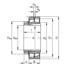 調(diào)心滾子軸承 23032-E1A-K-M + H3032, 根據(jù) DIN 635-2 標準的主要尺寸, 帶錐孔和緊定套